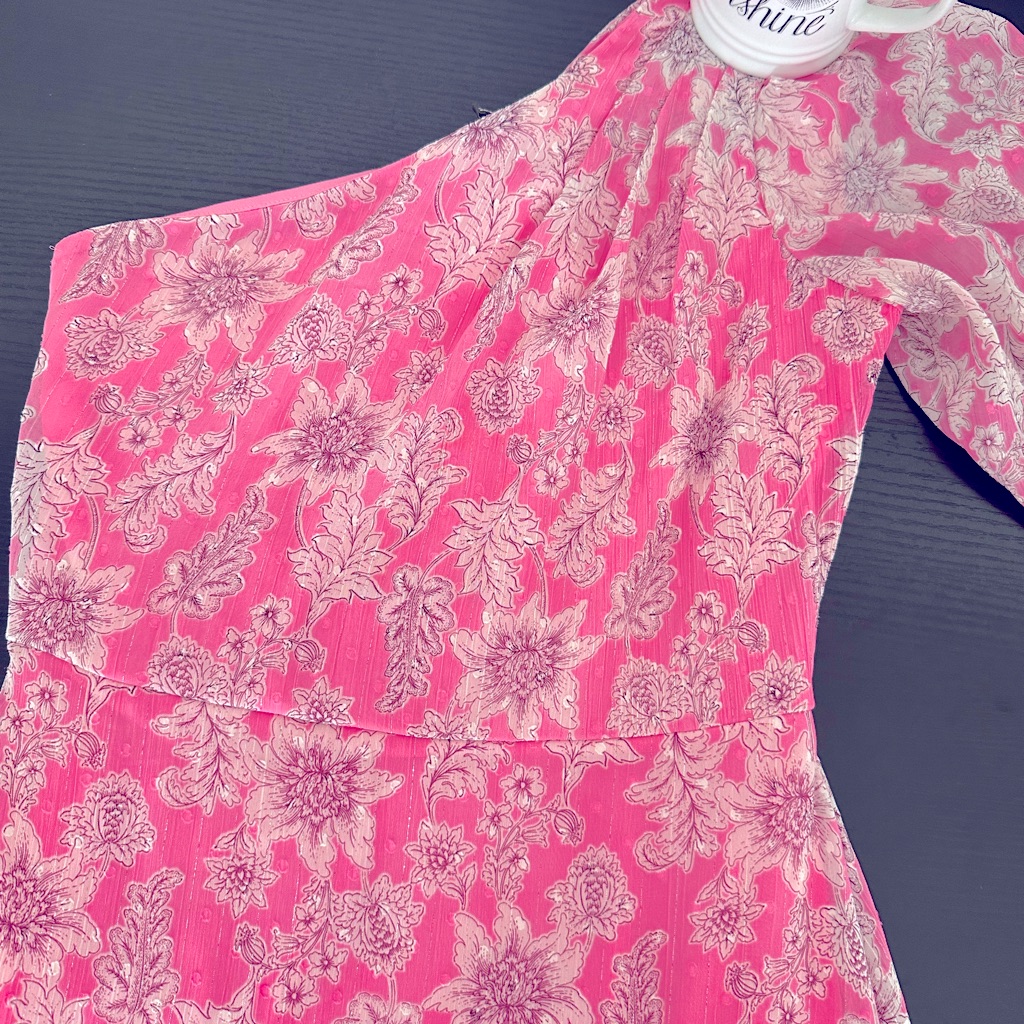 One Shoulder Long Taylor Dress In Pink